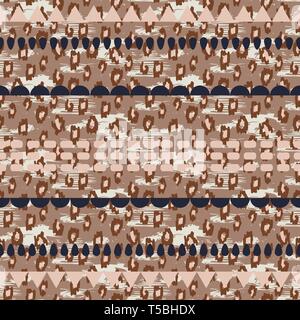 Tribal ethnic boho seamless pattern neutral colors texture. Stock Vector