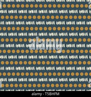 Blue geometric seamless pattern texture with circles and dashes. Stock Vector