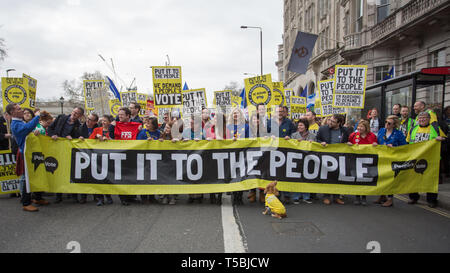 Put It To The People march sees hundreds of thousands of people march through London demanding a final say on Brexit  Featuring: Atmosphere, View Where: London, United Kingdom When: 23 Mar 2019 Credit: Wheatley/WENN Stock Photo