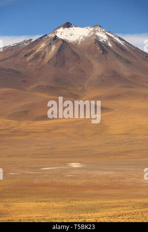 Highland Mountain Covered With Snow In The Atacama Desert, Northern Chile, South America Stock Photo