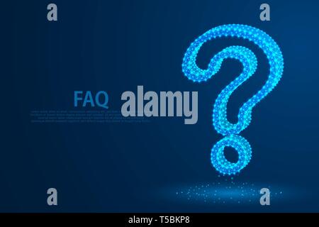 Question mark icon from lines, triangles and particle style design, vector, illustration, eps file Stock Vector