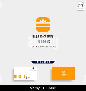 burger spoon fork simple flat logo design vector illustration icon element Stock Vector