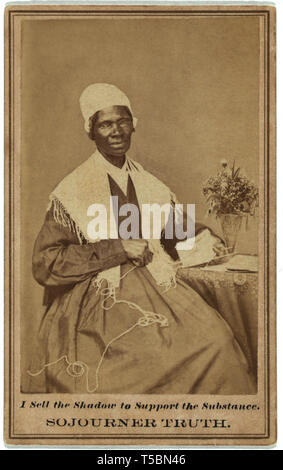 Sojourner Truth (1797-1883), Abolitionist and Women's Rights Activist, Seated Portrait, 1864 Stock Photo