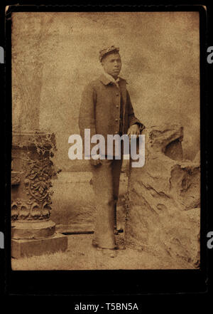 Buffalo Soldier, full-length portrait in Uniform, William A. Gladstone Collection of African American Photographs, 1870's Stock Photo