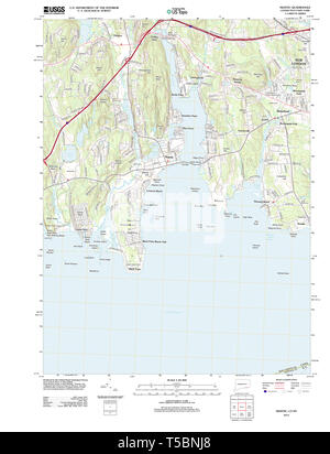 USGS TOPO Map Connecticut CT Niantic 20120608 TM Restoration Stock Photo