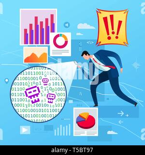 Business data analysis found an error. Business concept illustration. Stock Vector
