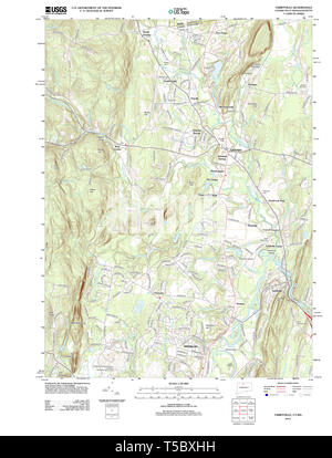 USGS TOPO Map Connecticut CT Tariffville 20120606 TM Restoration Stock Photo