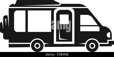 Camper car icon. Simple illustration of camper car vector icon for web design isolated on white background Stock Vector