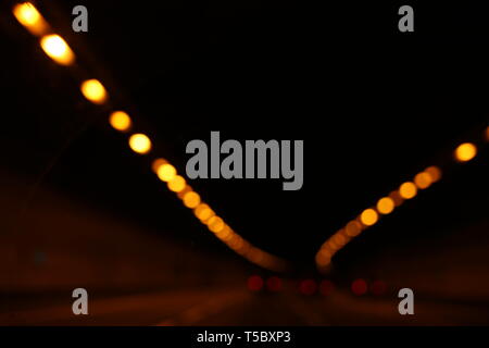Travel & transport - the long journey home along the motorway & driving at night can be extra challenging. Stock Photo