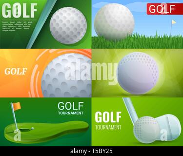 Golf banner set. Cartoon illustration of golf vector banner set for web design