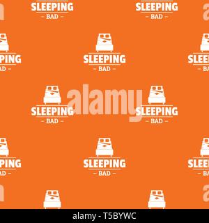 Sleeping bad pattern vector orange Stock Vector