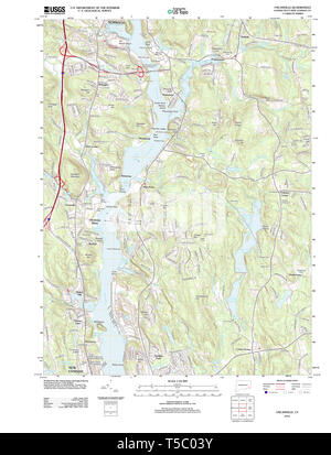 USGS TOPO Map Connecticut CT Uncasville 20120606 TM Restoration Stock Photo