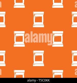 Food snack pillow bag pattern vector orange Stock Vector