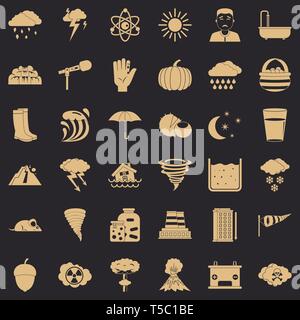 Lightning icons set, simple style Stock Vector
