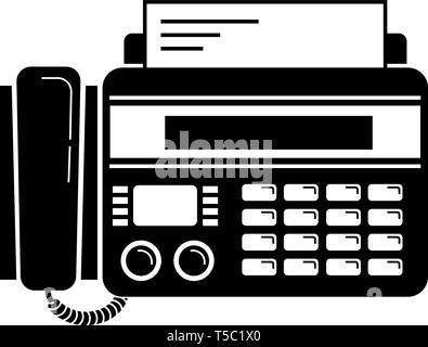 Phone fax top view icon, simple style Stock Vector