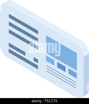 Web page icon, isometric style Stock Vector