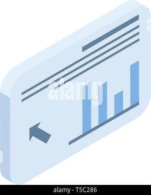 Graph web chart icon, isometric style Stock Vector