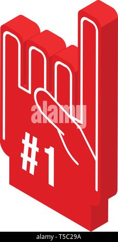 Hand baseball fan icon, isometric style Stock Vector