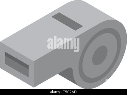 Sport whistle icon, isometric style Stock Vector