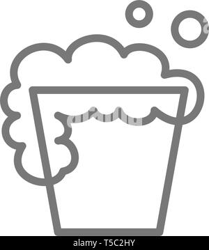 Cleaning bucket line icon. Stock Vector