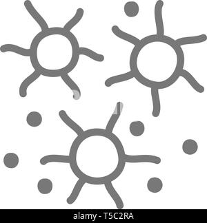 Microbes, bacteria, viruses line icon. Stock Vector