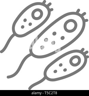 Probiotic, bacteria, germ line icon. Stock Vector