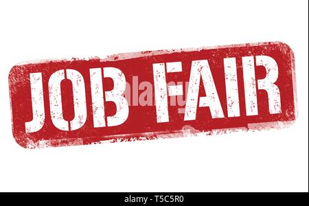 Job fair sign or stamp on white background, vector illustration Stock Vector