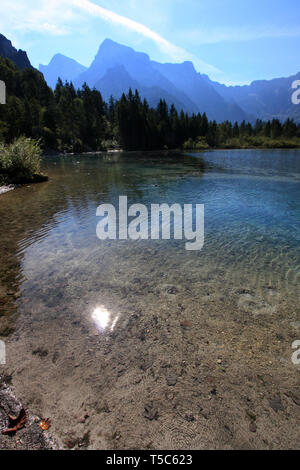 Scenic view of the shallow crystal clear water of the Almsee, near Grünau im Almtal, Oberösterreich, Austria