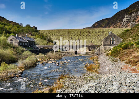 Caban Coch dam at Elan Valley, Powys, Wales Stock Photo