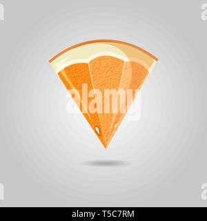 fresh juice with orange like map pin. concept of nutrition, citric, pointer, search, find bar, freshness, cafe spot. isolated 10 eps Stock Vector