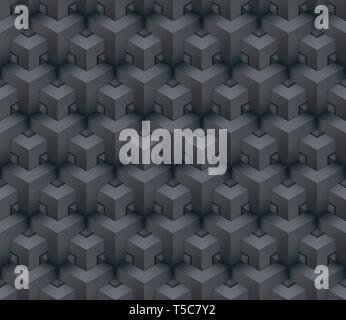 Dark abstract three-dimensional seamless hexagon pattern background vector illustration Stock Vector