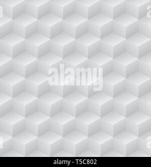 Geometric abstract light gray cubic seamless pattern vector background illsutration Stock Vector