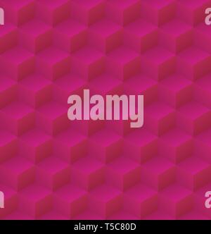 Geometric abstract pink and purple cubic seamless pattern vector background illsutration Stock Vector