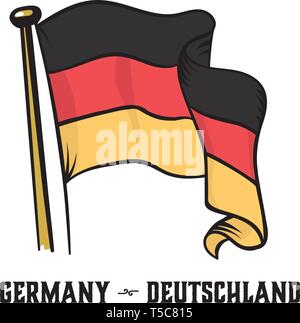 Vintage engraving style Germany flag vector illustration Stock Vector