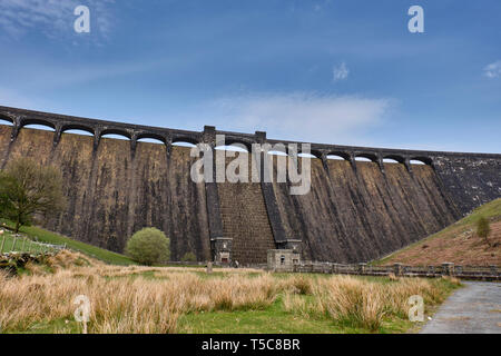 Claerwen Dam at Elan Valley, Powys, Wales Stock Photo