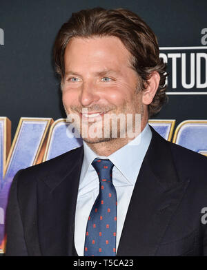 LOS ANGELES, CA - APRIL 22: Bradley Cooper arrives at the world premiere Of Walt Disney Studios Motion Pictures 'Avengers: Endgame' at the Los Angeles Convention Center on April 22, 2019 in Los Angeles, California. Stock Photo