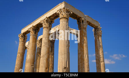 Temple of Olympian Zeus Ruins in Athens, Greece Stock Photo