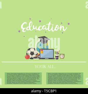 Vector Education illustration concept with text Stock Vector