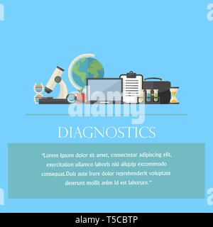 Research illustration concept with text ,icon,symbol,pictogram in flat style Stock Vector