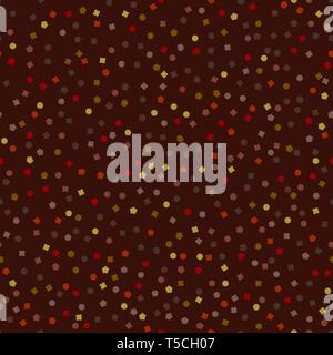 The fashion fabric. Burgundy seamless pattern background. Abstract dots and flowers. Vector illustration. Stock Vector