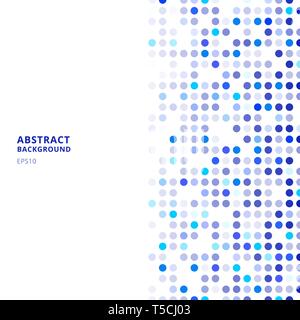 Creative design templates abstract blue random dots on white background. Vector illustration Stock Vector