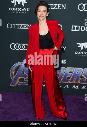 Los Angeles, United States. 22nd Apr, 2019.LOS ANGELES, CALIFORNIA, USA - APRIL 22: Actress Evangeline Lilly arrives at the World Premiere Of Walt Disney Studios Motion Pictures and Marvel Studios' 'Avengers: Endgame' held at the Los Angeles Convention Center on April 22, 2019 in Los Angeles, California, United States. (Photo by Xavier Collin/Image Press Agency) Credit: Image Press Agency/Alamy Live News Stock Photo