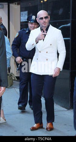 New York, NY, USA. 23rd Apr, 2019. Pitbull at Good Morning America to promote his new movie UglyDoll on April 23, 2019 in New York City. Credit: Rw/Media Punch/Alamy Live News Stock Photo