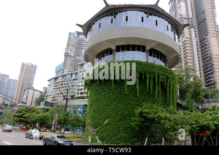 Chongqin, Chongqin, China. 24th Apr, 2019. Chongqing, CHINA-A hot pot shaped building can be seen in southwest ChinaÃ¢â‚¬â„¢s Chongqing. Credit: SIPA Asia/ZUMA Wire/Alamy Live News Stock Photo