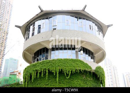 Chongqin, Chongqin, China. 24th Apr, 2019. Chongqing, CHINA-A hot pot shaped building can be seen in southwest ChinaÃ¢â‚¬â„¢s Chongqing. Credit: SIPA Asia/ZUMA Wire/Alamy Live News Stock Photo