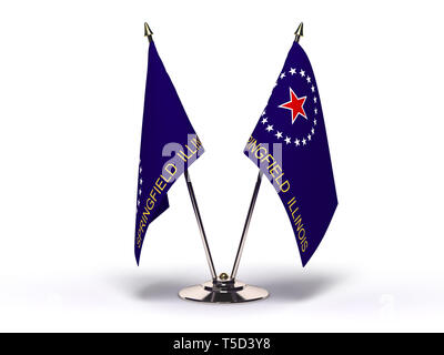 Illinois Springfield Flag (Flags Isolated with clipping path) Stock Photo