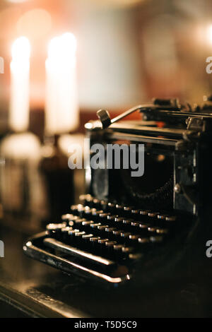 Vintage photo of old typewriter Stock Photo
