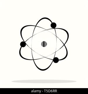 Atom Icon in trendy flat style isolated on grey background. Atom symbol for your web site design, logo, app, UI. Vector illustration, EPS 10. Stock Vector