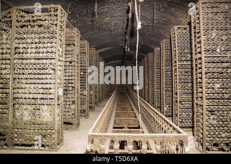 Photo of ancient wine cellar for graphic and web design, for website or mobile app. Stock Photo