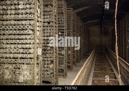 Photo of ancient wine cellar for graphic and web design, for website or mobile app. Stock Photo